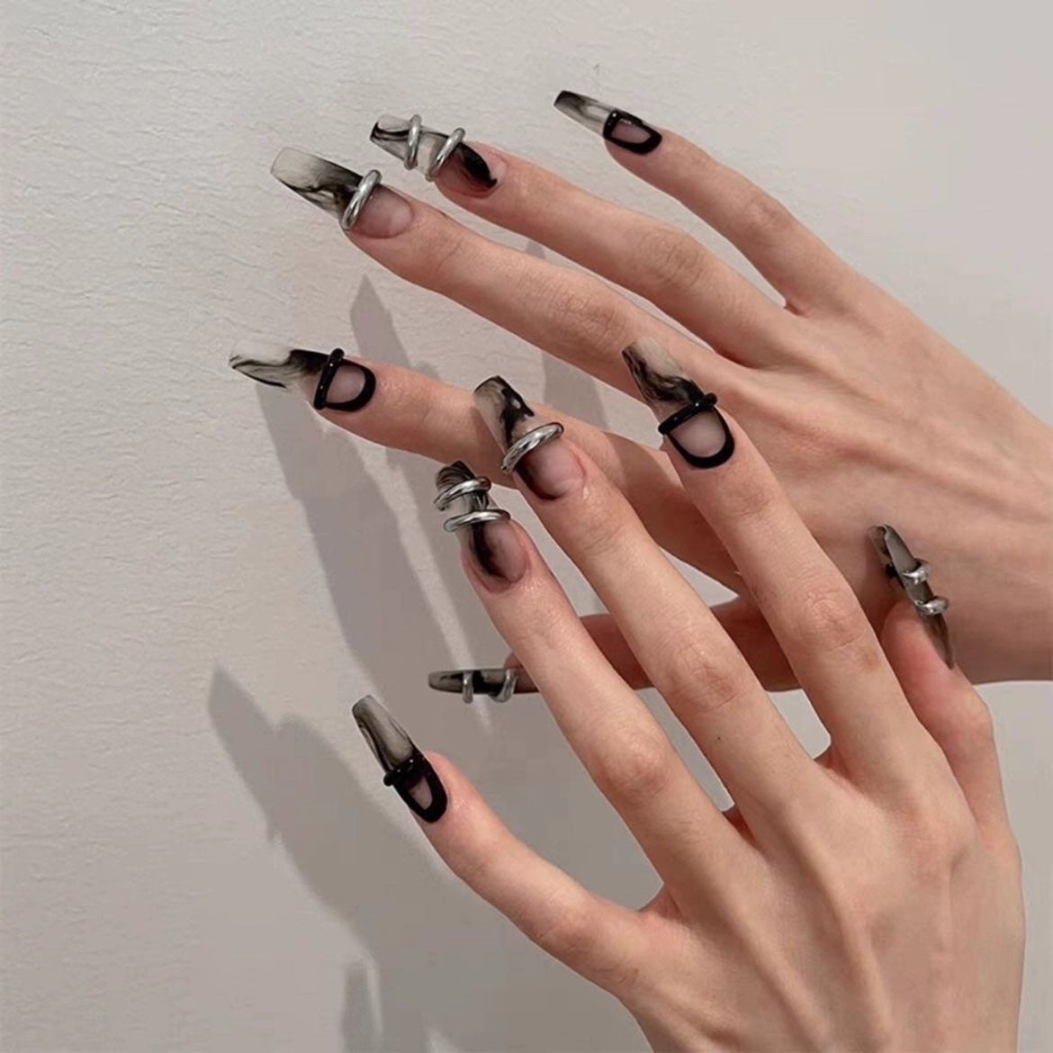 Bondage Goth nails-press on nails 