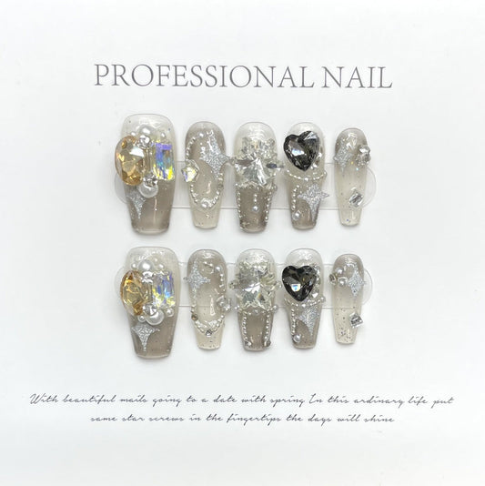 Glittering Galaxy nails-press on nails 