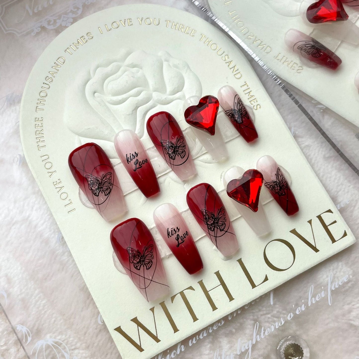 Crimson Butterfly Gothic nails-press on nails