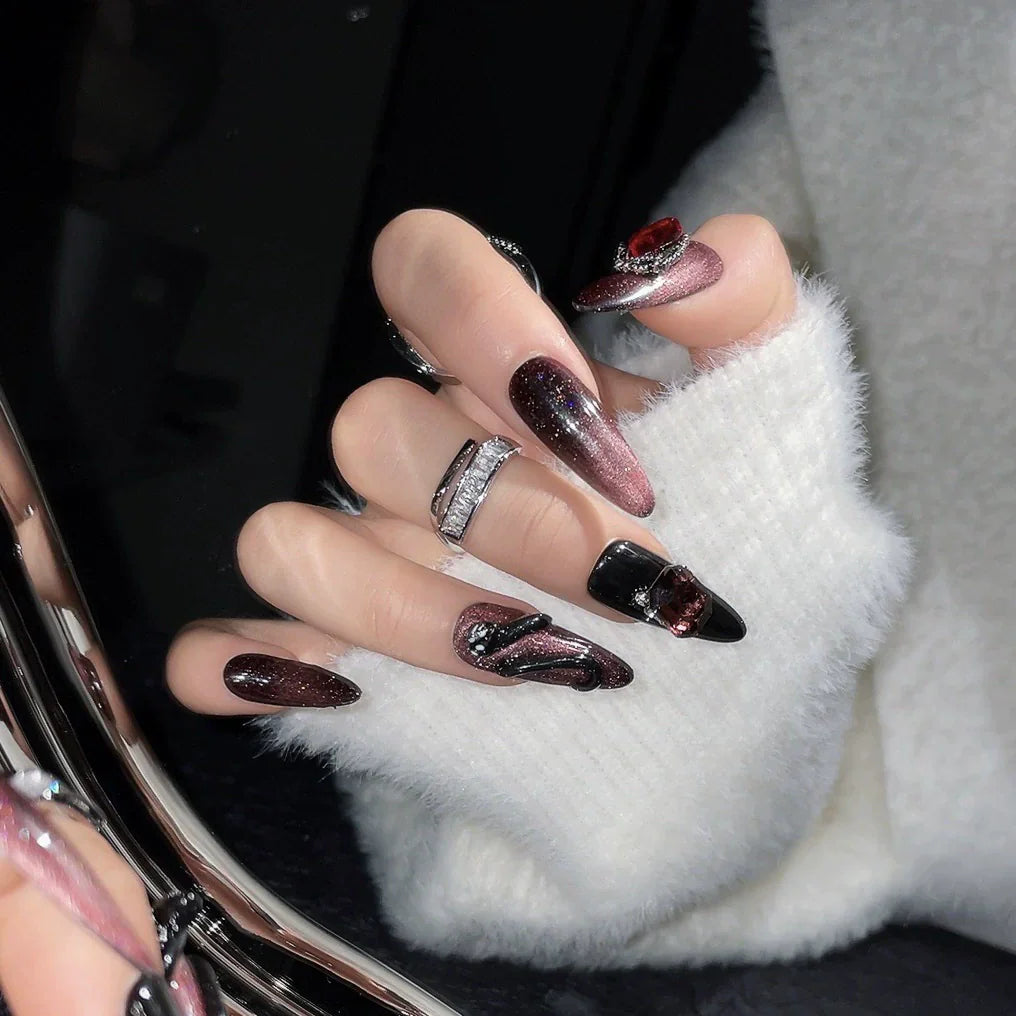 Blood Gem Gothic nails-press on nails 