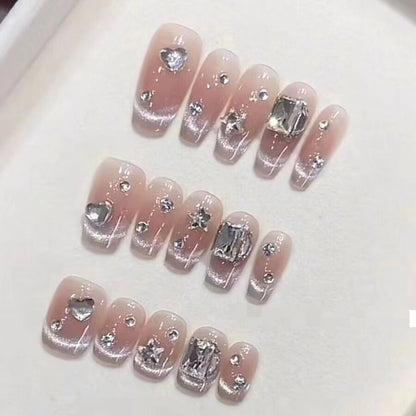 Crystal Dreams Cat Eye nails-press on nails 