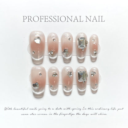 Crystal Dreams Cat Eye nails-press on nails 